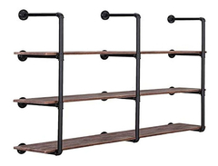 Estantería De 4 Niveles De Metal Y Madera, Color Marrón