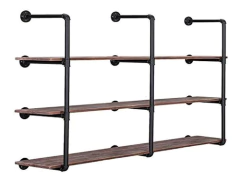 Estantería De 4 Niveles De Metal Y Madera, Color Marrón
