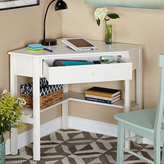 Escritorio Esquinero Con Cajón De Madera Color Blanco. en internet