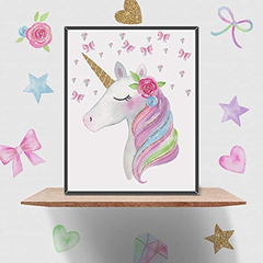 Lienzo Decorativo Para Pared, Diseño De Unicornio Arcoíris - Danielle's Store