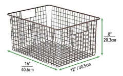Cesta De Almacenamiento De Alambre Metálico Con Asas - tienda online