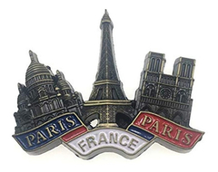 Imán Para Nevera De París, Francia, Metal 3d, Hecho A Mano