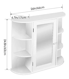 Estantería De Madera Color Blanco Con Espejo. - comprar online