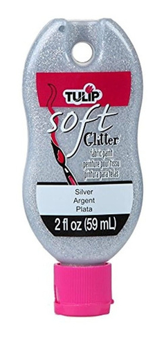 Pintura De Tela Suave, 2-ounce, Con Purpurina Plata