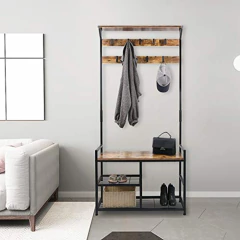 Organizado De Zapatos De Madera-metal Marron, 3 Niveles - comprar online