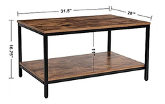 Mesa De Centro Con Marco De Metal Y Madera Marrón 2 Niveles. - Danielle's Store