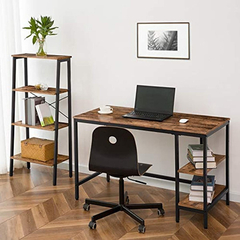 Escritorio De Metal-madera Color Negro Y Marrón De 47in - comprar online