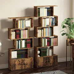 Biblioteca Con Gabinete Y Estantes De Madera Marrón. en internet