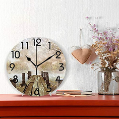 Reloj De Pared Redondo De Madera Con Hojas Y Ramas - comprar online