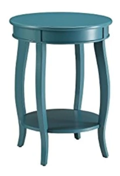 Mesa Auxiliar De Madera Color Azul De 2 Niveles.