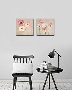 Lienzo Mural De Pintura Artística Moderna Con Flores Rosadas - comprar online