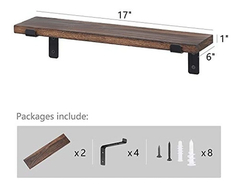 Imagen de Estantería Flotante De Madera Rústica Marrón, 2 Piezas.mkono