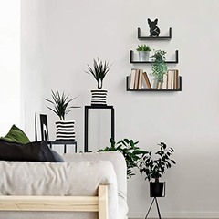 Estánteria Flotante De Madera Color Negro/3 Unidades. - Danielle's Store