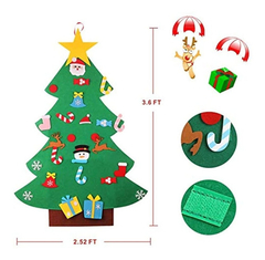 Árbol De Navidad De Fieltro (26 Piezas, Adornos - tienda online