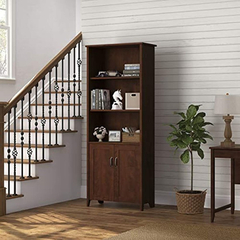 Biblioteca De Madera Color Marrón De 5 Niveles De 71.8 In. - tienda online