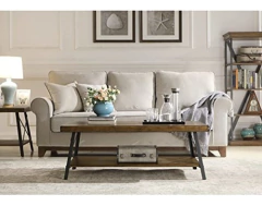 Mesa De Centro Con Estante De Madera Color Marrón. - comprar online