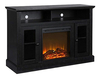 Mueble Para Tv Con Chimenea Eléctrica,madera Color Negro.