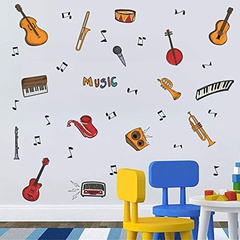 Toarti Adhesivo Decorativo Para Pared Diseño De Guitarra