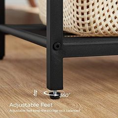 Mesa De Noche Con Estante De Madera Color Gris Y Negro.
