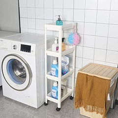 Estantería Móvil De Plástico Color Blanco De 4 Niveles. - Danielle's Store
