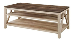 Mesa De Centro Rectangular De Madera Color Blanco De 48 In. - tienda online