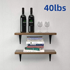 Estantería Flotante De Metal-madera Color Marrón/2 Unidades. - tienda online