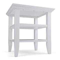 Mesa Auxiliar De Madera Color Blanco 3 Niveles De 19 In.