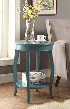 Mesa Auxiliar De Madera Color Azul De 2 Niveles. - Danielle's Store