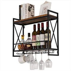 Estantería Multiusos De Metal Y Madera Color Negro/2 Niveles