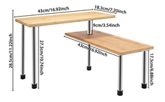 Estanteria Esquinera De Metal Y Madera Marrón/2 Niveles