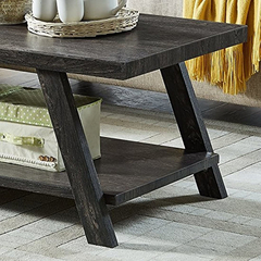 Mesa De Centro Con Estante De Madera Color Marrón. - comprar online
