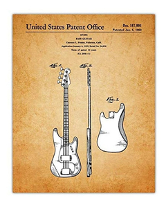 Vintage Fender Guitar Poster Patent Prints - Set Of 4 8x10 U - tienda online