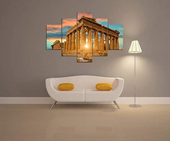 Yatsen Cuadro Decorativo Lienzo Ciudad Pintura 5 Piezas en internet