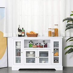 Cajoneras, Aparador De Cocina Moderno Con Puertas De Cristal - comprar online