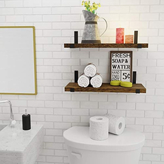Estantería Flotante De Madera Color Marrón/2 Unidades. - comprar online