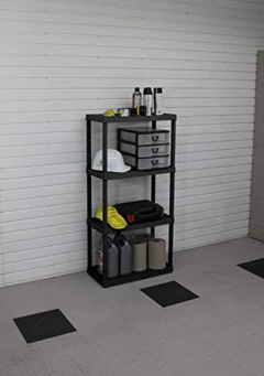 Estantería Multiusos De Resina Color Negro/4 Niveles. - comprar online