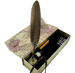 Gc Quill, Set De Plumas Con Soporte Dorado Para Caligrafía - comprar online