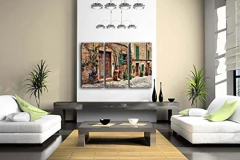 Cuadro De Pared, 3 Paneles Estirada Por Marco De Madera. - comprar online