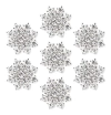 Adornos De Copo De Nieve De Cristal Plateado Con Diamantes