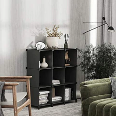Estantería Modular Multiusos De Plástico Color Negro/9 Cubos - comprar online