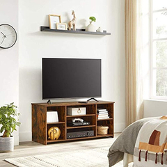 Mueble Para Tv Con 7 Estantes De Madera Color Marrón.