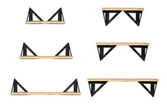 Estantería Flotante De Metal-madera Color Marrón/3 Unidades. - comprar online