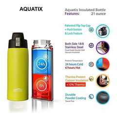 Aquatix - Botella Deportiva Doble Pared De Acero Inoxidable - comprar online