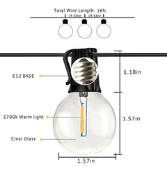 Cadena De Luces Led (2 X 18 Pies) Para Colgar Con 2 Bombilla - Danielle's Store