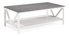 Mesa De Centro Con 2 Niveles De Madera Color Blanco. en internet