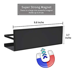 Imagen de Estantería Magnéticos De 2 Niveles Y 4 Ganchos, Color Negro