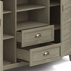 Mueble Para Tv Con Estantes De Madera Color Gris. - tienda online