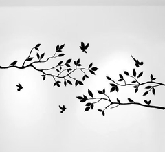 Adhesivo De Pared De Ramas De Árbol Con Aves - tienda online