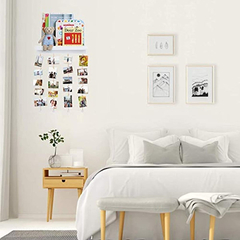 Estantería Flotante De Madera Color Blanco Con 24 Clips. - tienda online