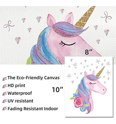 Lienzo Decorativo Para Pared, Diseño De Unicornio Arcoíris - tienda online